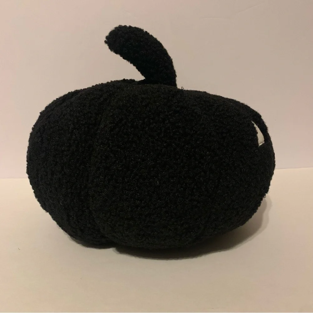 NWT. WAY TO CELEBRATE Black Plush Pumpkin Pillow